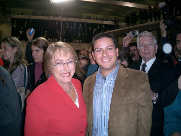 Cristián Felipe Subiabre Ortega y la Presidenta de Chile, Da. Michelle Bachelet Jeria